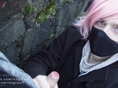 Sloppy blowjob, public, straight