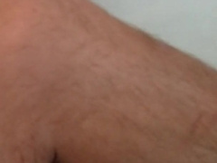 Mischievous hippy with gigantic lollipop stroking off and spunking in the douche