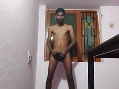 Rajesh masturbating cock in the dining hall and Cumming