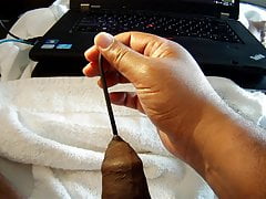 Small uncut cock getting sounded deep