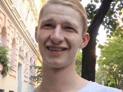 Blond-haired Czech hottie works hard for money