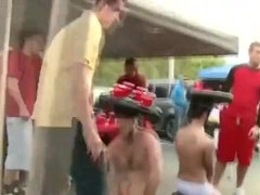 Real amateur twink gets a facial after blowjob in reality groupse