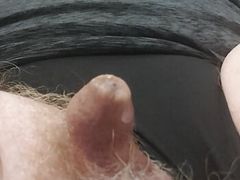 Fucking ass with dildo  tiny dick precum