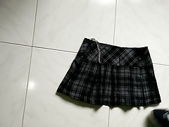 Cum on tartan Miniskirt