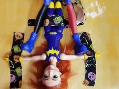 Harley quinn gets Bat girl trapped to have hot cum squirt on her tribute