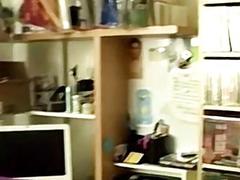 Outrageous twink is stroking his raging boner while naked