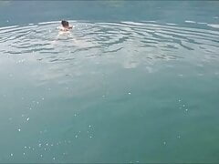 Naked swimming