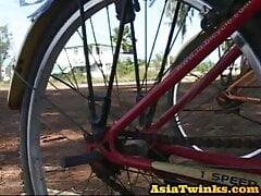 Pickedup Asian twink anal stuffed after giving blowjob