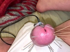Intense estim session with painful cum for Qualzucht