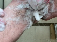 Very First time bathroom onanism movie. Soapy mud ejaculation. Yam-Sized trunk DILF.