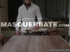 Muscled Zack Lemec strips naked for his nude waiter job interview