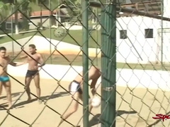 Sparta - Horny Cock Suckers Get Ass Banged At Pool Party!