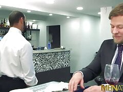 MENATPLAY Blond Hunk Matthew Anders Ass Fucks Bearded Waiter