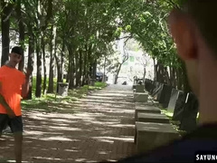 Felix Harries cant take his eyes off Gabriel Chiappes bulge