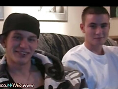 Smiling friend eat his best friend