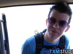 Twinks Josh, Danny and Todd breeding in the back seat