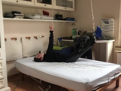 Restrain Bondage in leather trousers