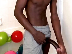 Swinging stroking my big black cock