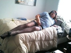 Bobbie in her cute sissy stockings gets toyed around