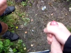 2 guys wanking down the woods 3