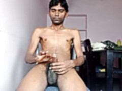 Rajesh masturbating cock on the chair and demonstrating culo, booty