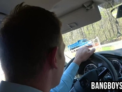 Tim gives me a handjob before he solo masturbates by the pool