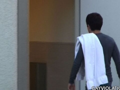 Creeping on a horny dude with a hot body