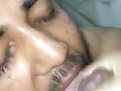 Indian desi bearded young man's love for cum