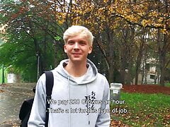 Twink Blonde On His Way Home When He Bumps Into A Guy Who Wants His Dick Fucked And Pay At The Same Time - BigStr