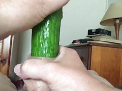 Two vegetables in foreskin - cucumber then leek