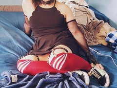 Femboy takes socks off and gives you a sole job
