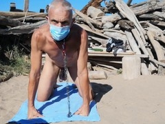 Outdoor domination and submission with anal object insertion