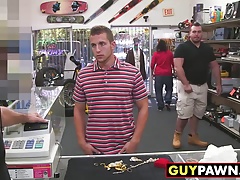Fit blonde dude gets his tight ass rammed by a big dick