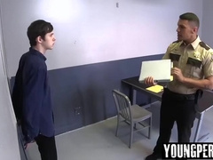 Teen 18+ Perp Detained And Anal Fucked By Officer On Duty