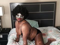 Fat Black Crossdresser Twerking that Ass and Showing Tits