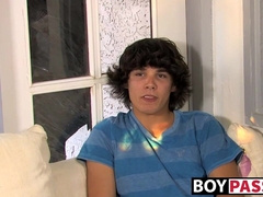 Young bloke fingers his ass and masturbates after interview