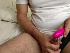 Jizzing with a vibro on my chunks stock