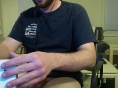 jerking off at my desk (cam #2)