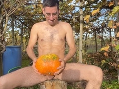 Halloween fucking, dick in pumpkin, dick in a pumpkin
