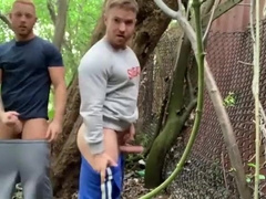 Masculine Love: passive gives herself to her masculines outdoors