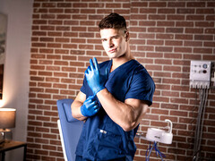 Threesome doctor anal fucking scene in HD