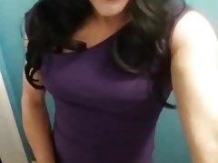 sexy stephanie cd in purple dress