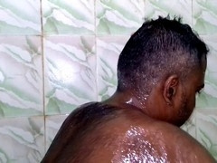 Bangladeshi stud Mayanmandev showcases his massive gay cock in a steamy shower