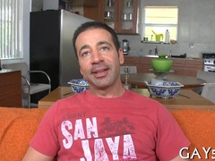 Watch this hot guy take on a hard rod with no mercy