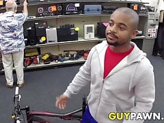 Pawnshop owners double team juicy ebony customer