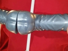 Prostate milking with HUGE dildo in Chastity till orgasm 4