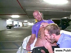 gay spanking folks ass at parking garage