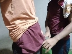 First Time Indian schoolmate swallows his buddy's shaft in hot blowjob