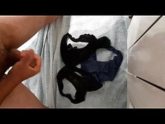 big cum on wife's used panties