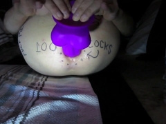 Huge Purple Dildo Stretches Me Out